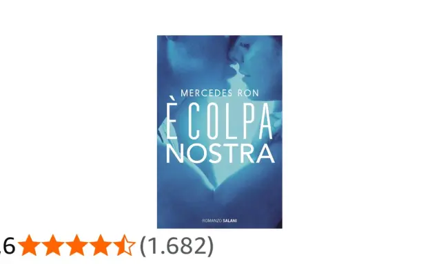 Copertina del libro "È colpa nostra" di Mercedes Ron, con due profili che si sfiorano.