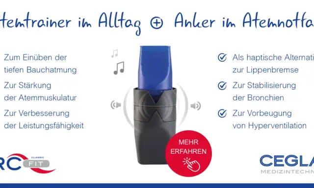 Atemtrainer als haptische Alternative zur Lippenbremse, hilft bei Angst und Hyperventilation. Stärkt die Atemmuskulatur.