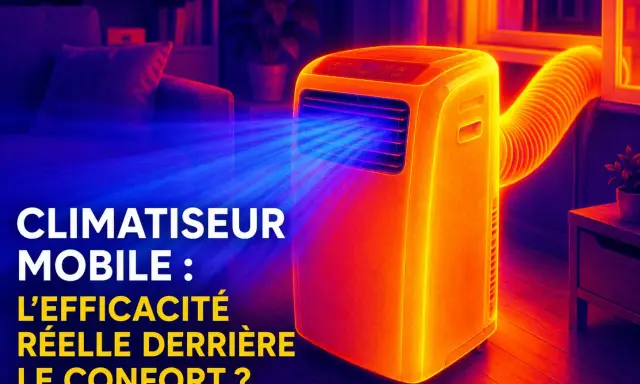 Climatiseur mobile BTUs diffusant un air frais dans un salon. Le confort est-il réel ?