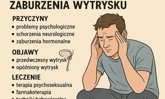Mężczyzna z bólem głowy, problemy z wytryskiem: przyczyny, objawy (przedwczesny, opóźniony) i leczenie.