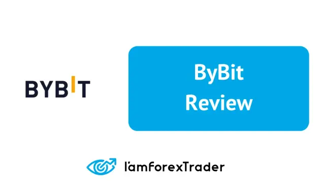 Logo ByBit i napis "ByBit Review". Sprawdź nasze **bybit opinie** i dowiedz się więcej o platformie.