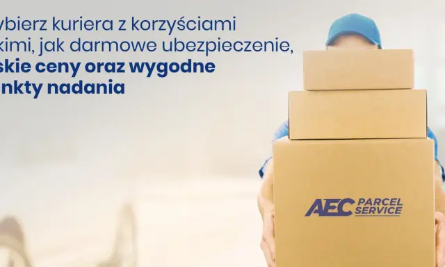 Kurier z paczkami, gotowy do wysyłki do Szwecji. Oferuje niskie ceny i wygodne punkty nadania.