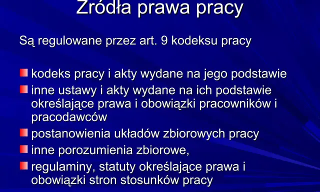 Źródła prawa pracy, w tym kodeks pracy 2025, obejmują akty prawne regulujące prawa i obowiązki stron stosunków pracy.
