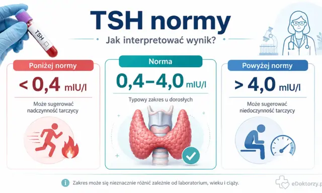 Wynik TSH powyżej normy (>4,0 mIU/I) może sugerować niedoczynność tarczycy. Poznaj przyczyny nagłego wzrostu TSH.