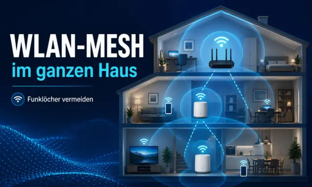 WLAN-MESH im ganzen Haus: Ein Router und zwei Satelliten-Einheiten sorgen für lückenlose Abdeckung.