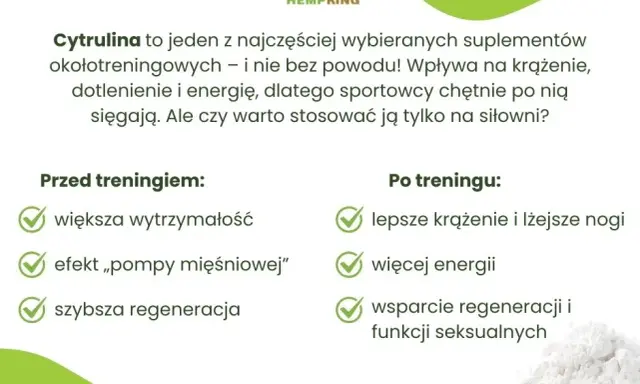 Cytrulina przed treningiem: Ile i kiedy? Odkryj idealny moment!