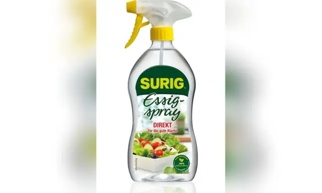 SURIG Essig-Spray: eine praktische Anwendung für die gute Küche. Mit diesem Essig-Spray verfeinern Sie Salate und Speisen im Handumdrehen.