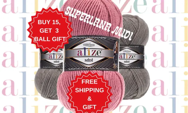Kup 15 motków Alize Superlana Midi, a otrzymasz 3 w prezencie! Darmowa wysyłka i gratis.