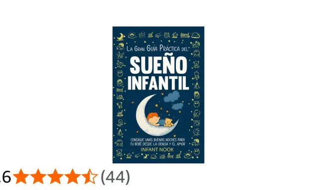Libros sobre sueño infantil: portada de "La Gran Guía Práctica del Sueño Infantil" con un niño durmiendo en la luna.