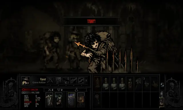 Grave Robber z gry planszowej dungeon crawler wpada w pułapkę.