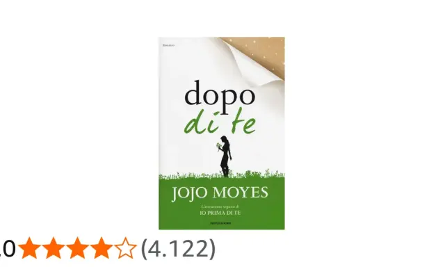 Copertina del libro "Dopo di te", seguito di "Io prima di te". Una silhouette di donna tiene un mazzo di fiori.