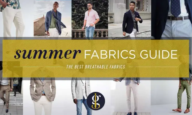 Men's summer style guide featuring breathable, lightweight fabrics for warm weather.