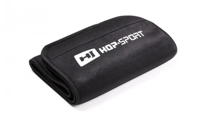 Czarny pas treningowy z neoprenu marki Hop-Sport. Czy neopren jest szkodliwy? Ten materiał jest bezpieczny, jeśli jest odpowiednio użytkowany.