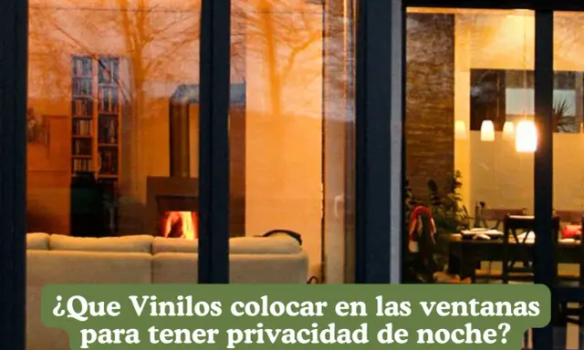 Ventanas con **cristales polarizados** que ofrecen privacidad, mostrando un interior acogedor con chimenea y muebles.