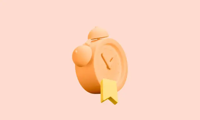 Réveil orange avec un marque-page jaune, rappelant l'importance de respecter les délais pour un exemple devis peinture.