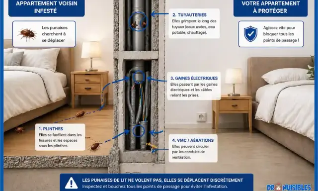 Les punaises de lit, une menace pour le locataire, se faufilent dans les plinthes, gaines électriques et tuyauteries. Protégez votre appartement !