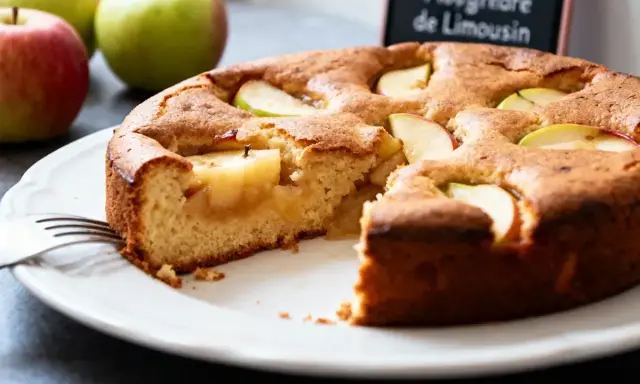 Une flognarde aux pommes, dorée et moelleuse, garnie de quartiers de pommes fondantes. Un délice simple et réconfortant.