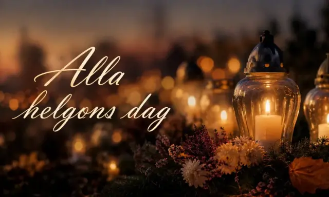 Ljusa gravljus och blommor lyser upp mörkret. En stilla hyllning till alla helgons dag, allhelgonadagen, med värmande sken.