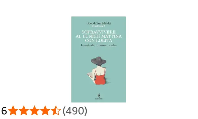 Copertina del libro "Sopravvivere al lunedì mattina con Lolita" di Guendalina Middei. Una ragazza con cappello legge un libro.