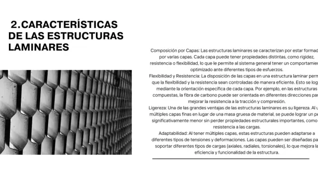 Estructura laminar con patrón de panal de abeja, un ejemplo de las 10 ejemplos de estructuras laminares, mostrando su ligereza y resistencia.