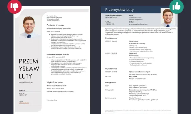 Przedstawiciel handlowy jak zacząć? CV Przemysława Luty pokazuje doświadczenie w sprzedaży, negocjacjach i budowaniu relacji z klientami.