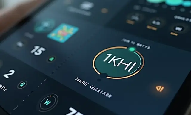 Ekran smartfona z aplikacją pokazującą "1KHI" i inne dane, np. "15", "2", "W".