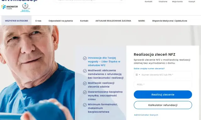 Sprawdź zlecenie na pieluchomajtki NFZ na stronie Ortomedico.pl. Wpisz numer zlecenia lub PIN, aby zrealizować je zdalnie.