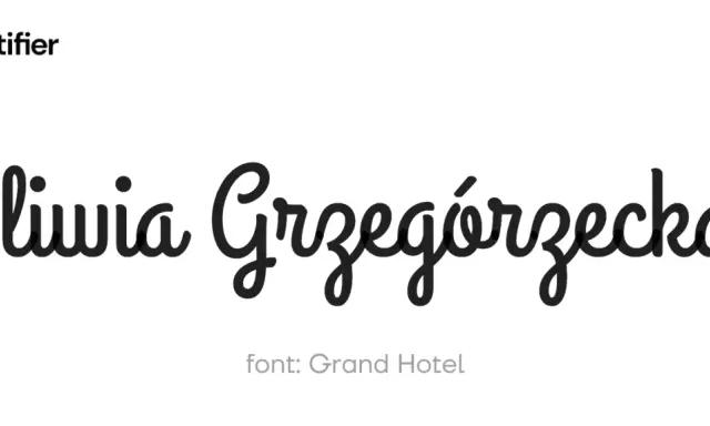 Logo Certifier i imię "Oliwia Grzegorzecka" napisane ozdobną, pisana czcionka.