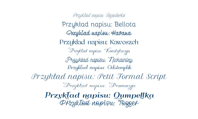 Przykłady napisów z polskimi znakami w różnych stylach, idealne do Word. Znajdź najładniejsze czcionki z polskimi znakami.