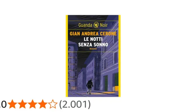 Copertina del libro "Le notti senza sonno" di Gian Andrea Cerone. Le recensioni lodano questo thriller noir.