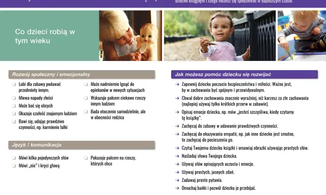 Skok rozwojowy 18 miesiąc: dziecko okazuje czułość, bawi się w udawanie, mówi kilka słów. Pomagaj mu, chwaląc i opisując emocje.