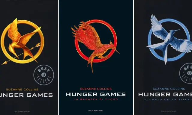 Copertine dei libri di Hunger Games, inclusa la storia di "Hunger Games: La ballata dell'usignolo e del serpente".