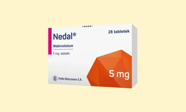 Opakowanie leku Nedal z nebivololem 5 mg, 28 tabletek.
