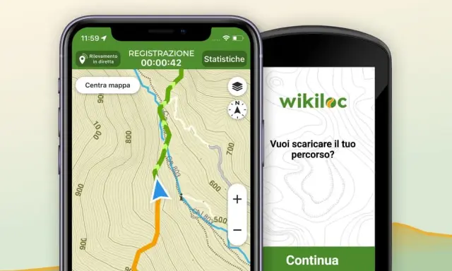 Scopri wikiloc come funziona: mappa con percorso registrato e opzione per scaricare il tuo itinerario.
