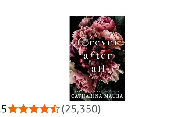 Okładka książki "Forever After All" z bukietem różowych kwiatów i pierścionkiem zaręczynowym.