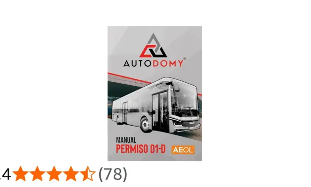 Manual para obtener el carnet D de autobús, con imagen de un bus MAN y logo de AUTODOMY.