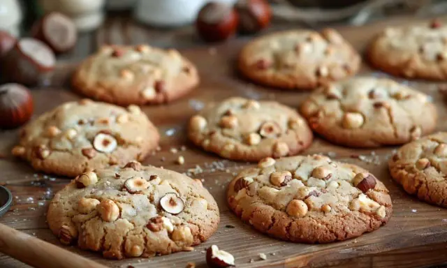 Des biscuits dorés, généreusement garnis de noix, prêts à être dégustés. Un croquant aux noix irrésistiblement gourmand.