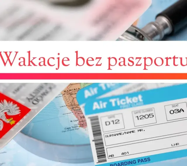 Paszport nie jest potrzebny na Wyspy Kanaryjskie. Na zdjęciu widać dokument tożsamości z orłem, bilety lotnicze i mapę.