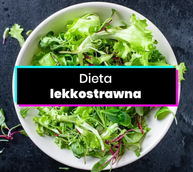 Sałatka z liści sałaty i rukoli, idealna na dietę lekkostrawną.