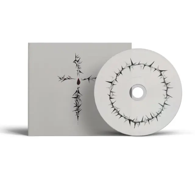 Płyta CD z koroną cierniową i krzyżem, symbolizująca najpopularniejsze pieśni wielkopostne.
