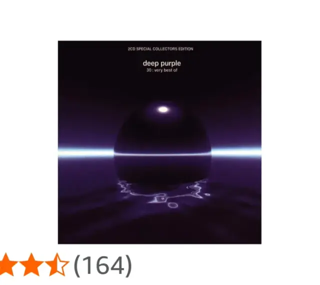 Pochette de l'album Deep Purple "30: very best of", édition collector 2CD, avec une sphère lumineuse sur fond violet.