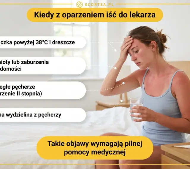 Kiedy oparzenia słoneczne u dzieci są groźne: gorączka, wymioty, pęcherze, ropna wydzielina. Wtedy trzeba iść do lekarza.