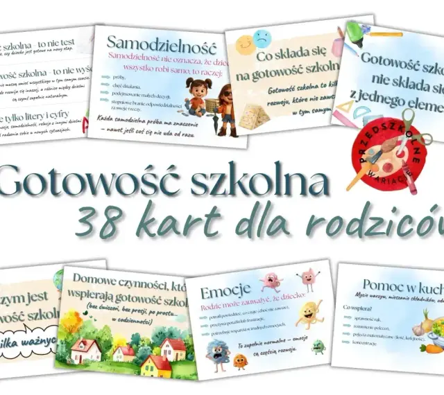 Gotowość szkolna to proces, nie wyścig. 38 kart dla rodziców o rozwoju, emocjach i samodzielności, ważnych dla każdego 6 latka.