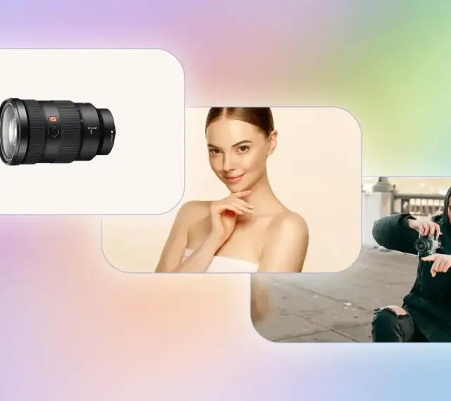 Obiektyw, modelka i fotografka z aparatem. Stabilizacja obrazu kluczowa dla ostrych zdjęć.