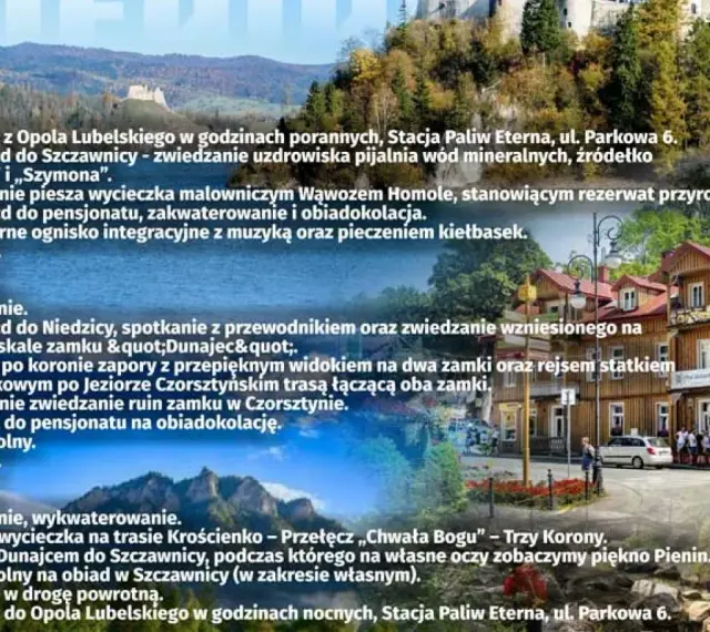Atrakcje Szczawnica i okolice: wycieczka do Wąwozu Homole, zamków w Niedzicy i Czorsztynie, spływ Dunajcem.