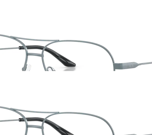Stylowe, szare okulary przeciwsłoneczne typu aviator z ciemnymi szkłami. Mają lekko krzywe zauszniki, idealne dla każdego.