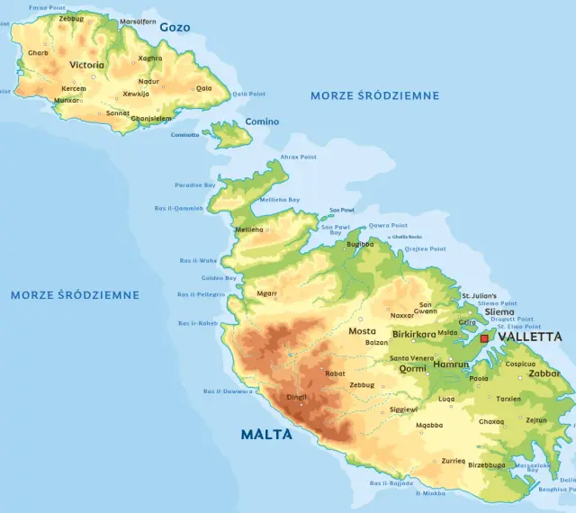Mapa Malty, Gozo i Komina. Zastanawiasz się, czy potrzebujesz malta dowod czy paszport, by tu przyjechać?