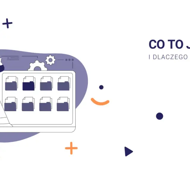 Ilustracja wyjaśnia, co to jest FTP i dlaczego jest potrzebne. Widzimy kobietę zarządzającą plikami na ekranie.