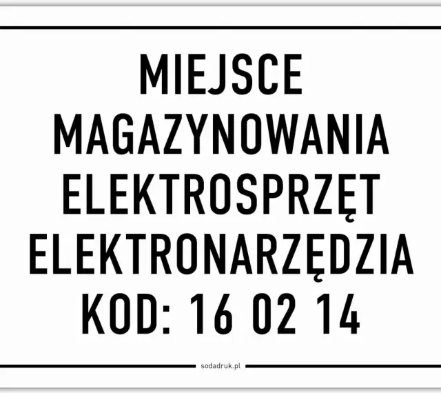 Miejsce magazynowania elektrośmieci, w tym elektronarzędzi, z kodem odpadu 16 02 14.