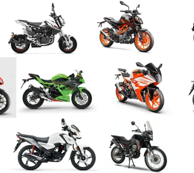 Kolekcja motocykli idealnych na pierwsze prawo jazdy a1: sportowe, naked, adventure.